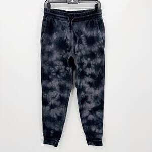 All in Motion Tie Dye Jogger Sweatpants Womens S Black Gray Drawstring Lounge